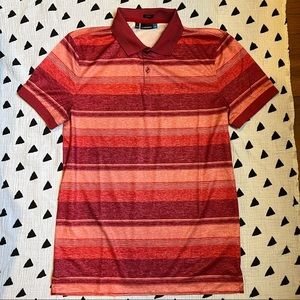 Men’s J. Lindeberg Red Striped Polo M Slim Fit EUC